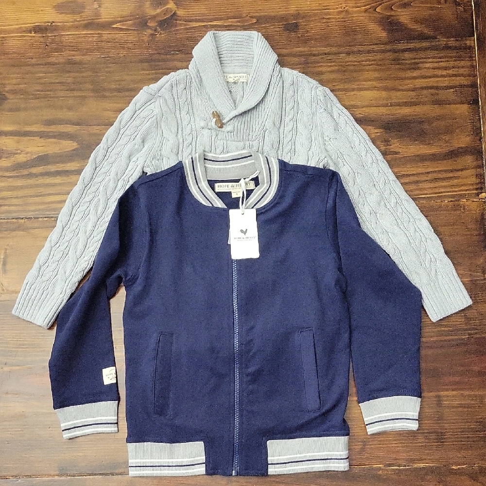 Stylish Navy and Gray Kids Sweater